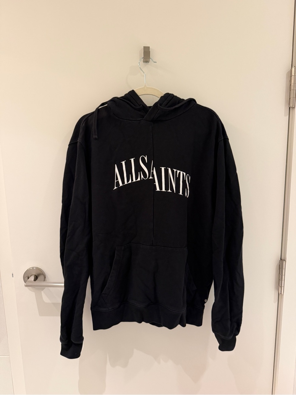 All Saints Black Logo Hoodie